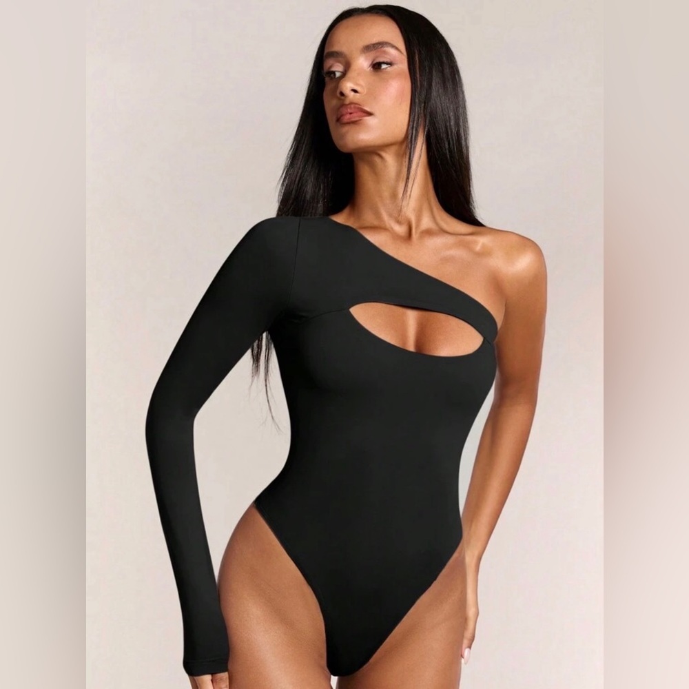 Shein one shoulder cut out bodysuit